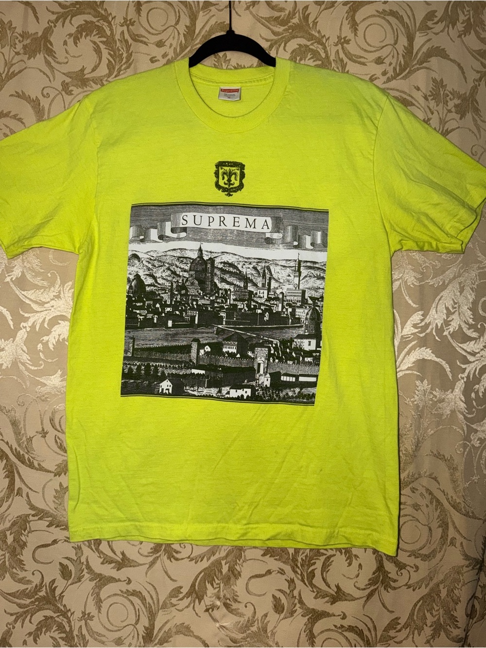 Supreme Neon Yellow Graphic Short Sleeve Tee